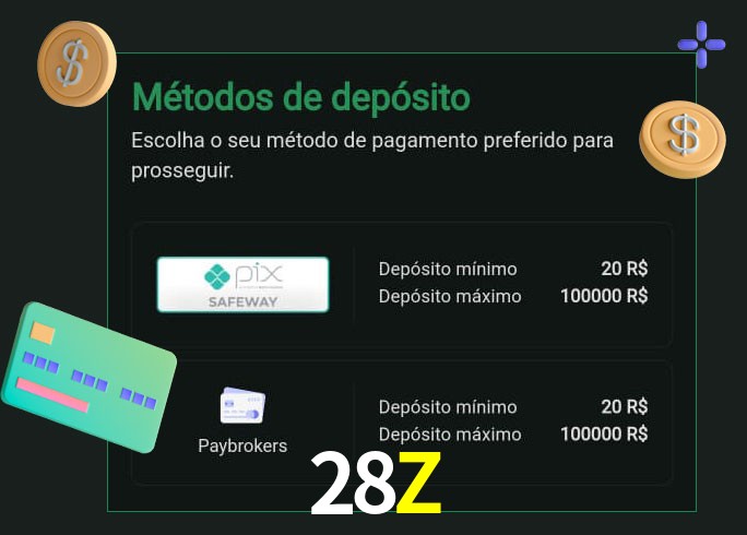 O cassino 28Z oferece uma grande variedade de métodos de pagamento